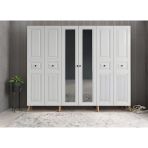 Zerka Concept Meridyen Membran 6 Kapaklı Portmanto Montaj Dahil Çam Beyaz 210 C