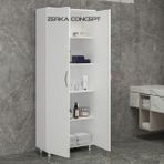 Zerka Concept Minto Mdf 4 Raflı Çok Amaçlı Mutfak Banyo Ayakkabılık Dolap 70 cm - Beyaz