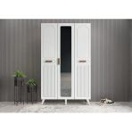 Zerka Concept Monere Membran 3 Kapaklı Portmanto Montaj Dahil Beyaz 120 Cm