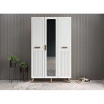 Zerka Concept Monere Membran 3 Kapaklı Portmanto Montaj Dahil Çam Beyaz 105 Cm
