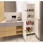 Zerka Concept Mut Mdf 4 Raflı Çok Amaçlı Mutfak Banyo Ayakkabılık Dolabı 50CM - Beyaz