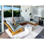 Zerka Concept Nepal Bahçe Balkon Masif Çam Ahşap Koltuk Takımı -1 Adet Ikili 2 Adet Tekli Gri