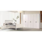 Zerka Concept Nevra Mdf Membran 6 Kapaklı Gardırop Ve Yatak Odası Takımı Beyaz