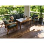 Zerka Concept Ottoman Masif Ahşap Bahçe Balkon Takımı Kestane Ağacı 3+1+1+Masa Ahşap