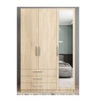 Zerka Concept Parma 3 Kapaklı Meşe Gardırop Dolap