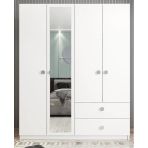 Zerka Concept Point 4 Kapaklı Beyaz Gardırop Dolap