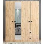 Zerka Concept Point 4 Kapaklı Çam Gardırop Dolap