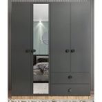 Zerka Concept Point 4 Kapaklı Füme Çam Gardırop Dolap
