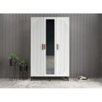 Zerka Concept Robe Membran 3 Kapaklı Portmanto Montaj Dahil Füme Beyaz 120 Cm