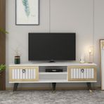 Zerka Concept Sandro Beyaz-Altın Tv Ünitesi