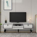 Zerka Concept Sandro Beyaz-Gümüş Tv Ünitesi