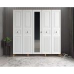 Zerka Concept Sofya Membran 5 Kapaklı Portmanto Montaj Dahil Çam Beyaz 200 Cm