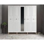 Zerka Concept Sofya Membran 5 Kapaklı Portmanto Montaj Dahil Meşe Beyaz 175 Cm