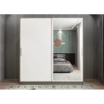 Zerka Concept Star Sürgü Kapaklı Gizli Çekmeceli Dolap Gardırop Füme Beyaz 160 Cm