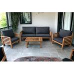 Zerka Concept Valeri Ahşap Bahçe Balkon Koltuk Takımı Kestane - 2+1+1+Sehpa Ant
