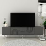 Zerka Concept Valeria Tv Sehpası Tv Ünitesi Antrasit Gümüş