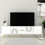 Zerka Concept Valeria Tv Sehpası Tv Ünitesi Beyaz Altın