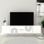 Zerka Concept Valeria Tv Sehpası Tv Ünitesi Beyaz Gümüş