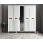 Zerka Concept Violin Membran 5 Kapaklı Portmanto Montaj Dahil Meşe Beyaz 200 Cm