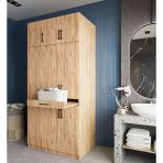 Zerka Concept Vita Çamaşır Ve Kurutma Makinesi Dolabı Banyo Dolabı Çam