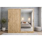 Zerka Concept Zen Sürgü Kapaklı 140 cm Çam Gardrop