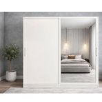 Zerka Concept Zen Sürgü Kapaklı Beyaz Dolap Gardırop