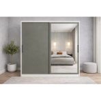 Zerka Concept Zen Sürgü Kapaklı Dolap Gardırop Beyaz Füme 160 Cm - Montaj Dahil