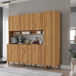 Zerka Concept Zenit Kahve Köşesi Çok Amaçlı Dolap Kiler Mutfak Dolabı Ceviz 175Cm Ceviz