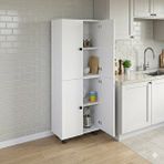 ZerkaConcept Alva Tamamı Mdf 4 Raflı Çok Amaçlı Mutfak Banyo Ayakkabılık Dolabı 50 Cm Beyaz