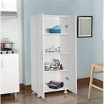 ZerkaConcept Begüm Tamamı Mdf Çok Amaçlı 4 Bölmeli Mutfak Banyo Dolap Kitaplık Beyaz