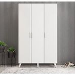 ZerkaConcept Duke 3 Kapaklı Ayakkabılık Beyaz 105 Cm M1 Montaj Dahil