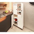 ZerkaConcept Lavin Tamamı Mdf 6 Raflı Çok Amaçlı Mutfak Banyo Ayakkabılık Dolabı 50 Cm Beyaz