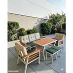 ZerkaConcept Olivia Metal Bahçe Balkon Teras Koltuk Takımı 3+1+1+masa+2 Adet Puf Krem
