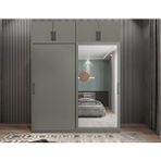 ZerkaConcept Porta Sürgü Kapaklı Dolap Gardırop Yüklüklü Füme 180 Cm - Montaj Dahil Antrasit