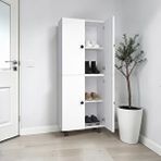 ZerkaConcept Sarvel Mdf 4 Raflı Çok Amaçlı Mutfak Banyo Ayakkabılık Dolap 50cm Beyaz