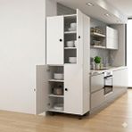 ZerkaConcept Tamamı Mdf 6 Raflı Çok Amaçlı Mutfak Banyo Ayakkabılık Dolabı Beyaz 60 Cm