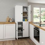 ZerkaConcept Venüs Tamamı Mdf 6 Raflı Çok Amaçlı Mutfak Banyo Ayakkabılık Dolabı 70 Cm Beyaz