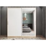 ZerkaConcept Zen Sürgü Kapaklı Dolap Gardırop Meşe Beyaz 160cm Montaj Dahil