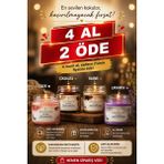 Zerneva 4'lü Kokulu Mum Seti - Avantajlı Paket (Çilek-Çikolata-Kahve-Lavanta) - Beyaz