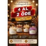 Zerneva 4'lü Kokulu Mum Seti - Avantajlı Paket (Vanilya-Çikolata-Kahve-Lavanta) - Beyaz