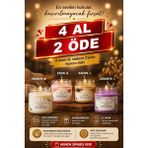 Zerneva 4'lü Kokulu Mum Seti - Avantajlı Paket (Vanilya-Çilek-Kahve-Lavanta) - Beyaz