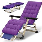 Zero Gravity katlanabilir şezlong, şezlong, yer çekimsiz sandalyeler, dış mekanlar için şezlonglar, katlanabilir, maksimum 150 kg taşıma kapasitesi, lila + incili pamuk kutup