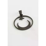 ZERO LAND 6000120475320749 Nrzsnt Ay Yıldız Çelik Kolye Ucu (133447) 3 Cm-Siyah