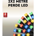 Zero Land Drnds Taşınabilir Pil İle Çalışan Led Işık – 2x2 Metre Perde Modeli - Renkli - Yeşil