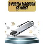 Zero Land Flzdgnkr 8 Portlu Mac Çevirici Type C Hub Sd Tf USB Çoğcı Ethernet