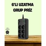 Zero Land Hnrlishp 2500W Güçlü 6’lı Priz USB ve Type-C Çıkışlı Termal Korumalı - Çok Renkli