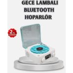 Zero Land Hnrlishp 3-Ü-1 Gece Işığı Bluetooth Hoparlör Dijital Saat Vintage Plak Çalar Tasarımlı - Şeffaf