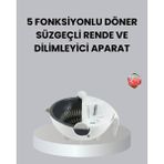 Zero Land Hnrlishp Döner Meizmalı 5’i 1 Arada Süzgeçli Re Sebze Meyve Doğrama - Renkli
