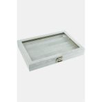 Zero Land Ilkeshop Cam Kapaklı Anfora Kumaş Küpe Standı 24X34 Cm-Mor - 24 x 34 cm - Çam