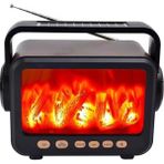Zero Land Ilkeshop Taşınabilir Şömine Efektli Bluetooth Hoparlör LED Işıklı Radyo - Renkli